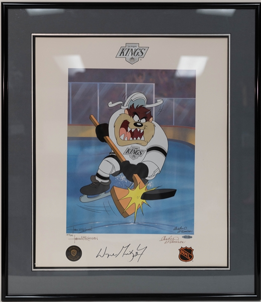 28x24 Framed Upper Deck Wayne Gretzky Looney Tunes Signed Litho Serigraph 203/250 +(JSA Auction Letter)
