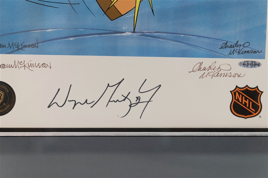 28x24 Framed Upper Deck Wayne Gretzky Looney Tunes Signed Litho Serigraph 203/250 +(JSA Auction Letter)