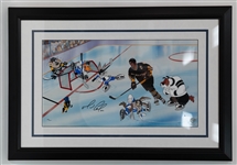 Framed "Goal, Lemieux!" Mario Lemieux Looney Tunes Signed Picture 285/350 +(JSA Auction Letter)