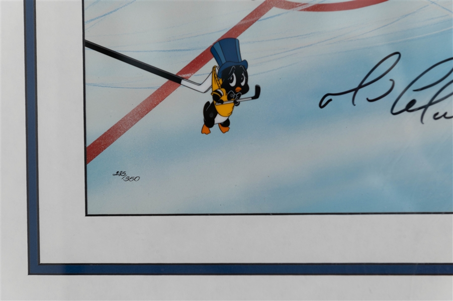 Framed Goal, Lemieux! Mario Lemieux Looney Tunes Signed Picture 285/350 +(JSA Auction Letter)