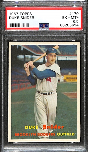 High-Quality 1957 Topps Duke Snider #170 Graded PSA 6.5 EX-MT+