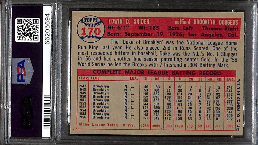 High-Quality 1957 Topps Duke Snider #170 Graded PSA 6.5 EX-MT+