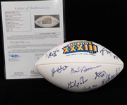 Super Bowl XXXIII Signed Football w. HOFers Tom Landry, Gene Upshaw -  JSA LOA