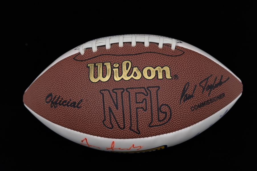 Super Bowl XXXIII Signed Football w. HOFers Tom Landry, Gene Upshaw -  JSA LOA