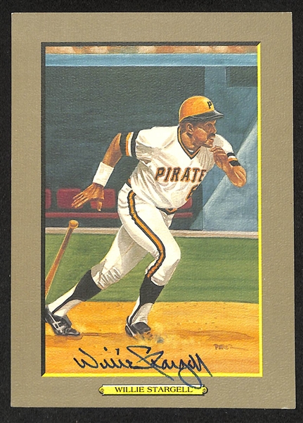 Charlie Finley (KC/Oakland A's Owner) Signed Letter & Willie Stargell Signed Perez-Steele Great Moments Oversized Card (JSA Auction Letter)