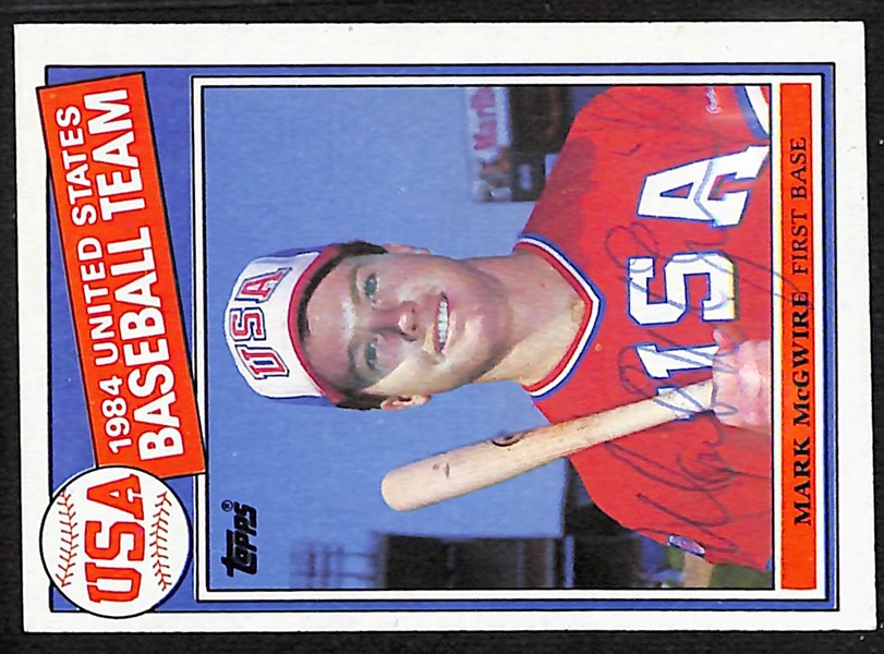 Lot of (3) Mark McGwire Signed 1985 Topps Rookie Cards #401 - Early Signatures - JSA Auction Letter