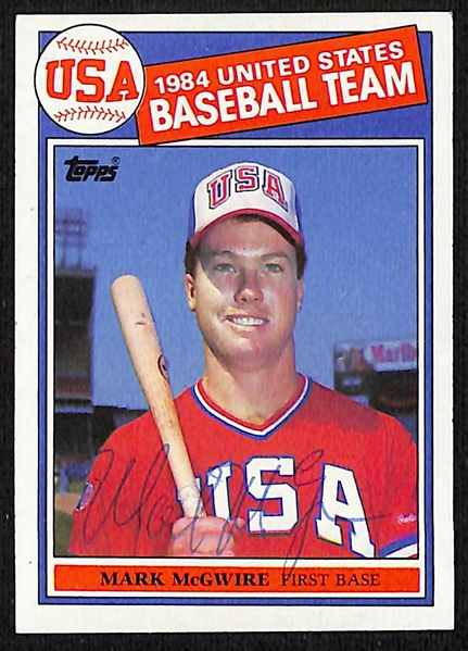 Lot of (3) Mark McGwire Signed 1985 Topps Rookie Cards #401 - Early Signatures - JSA Auction Letter