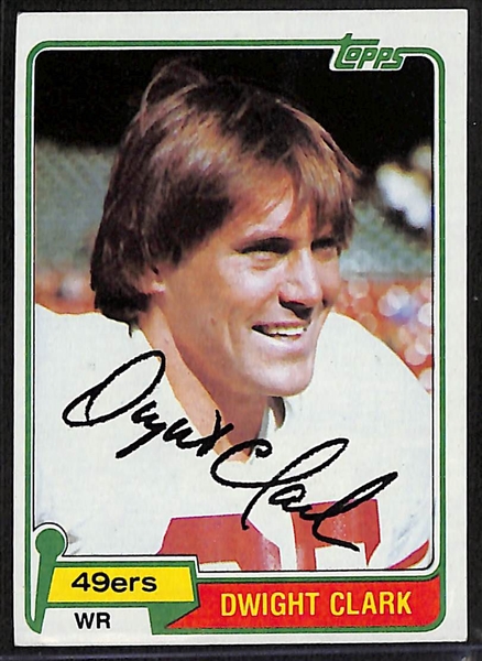 Lot of (2) Dwight Clark Signed 1981 Topps Rookie Cards #422 - JSA Auction Letter
