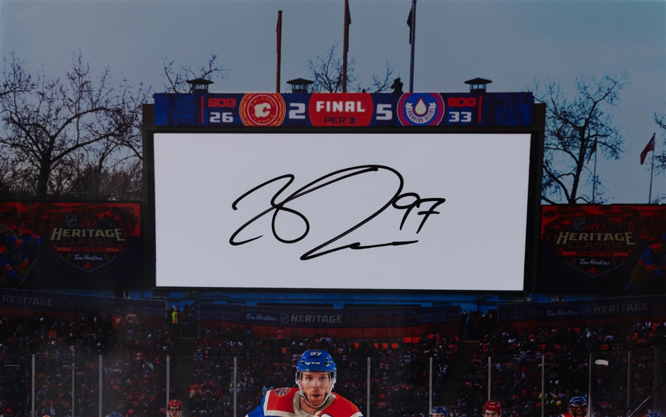 Connor McDavid Signed 2023 NHL Heritage Classic 20x16 Print - UDA