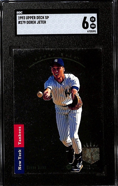 Lot of (3) SGC Graded 1993 Upper Deck SP Derek Jeter Rookie Cards- SGC 7, (2) SGC 6