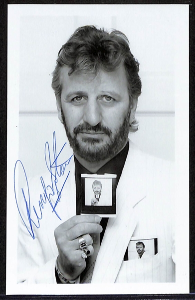 Ringo Starr (Beatles) Signed 3"x5" Photograph - Signed Boldly in Blue Pen (JSA Auction Letter)