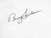 NFL Legend Benny Friedman Signed Index Card - JSA Auction Letter