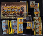 Very Rare - 1958 Pele Rookie Year World Cup Card & Team Card (A Gazeta Esportiva Campeao Mundial Album) - All 24 Subjects & the Team Card with Pele