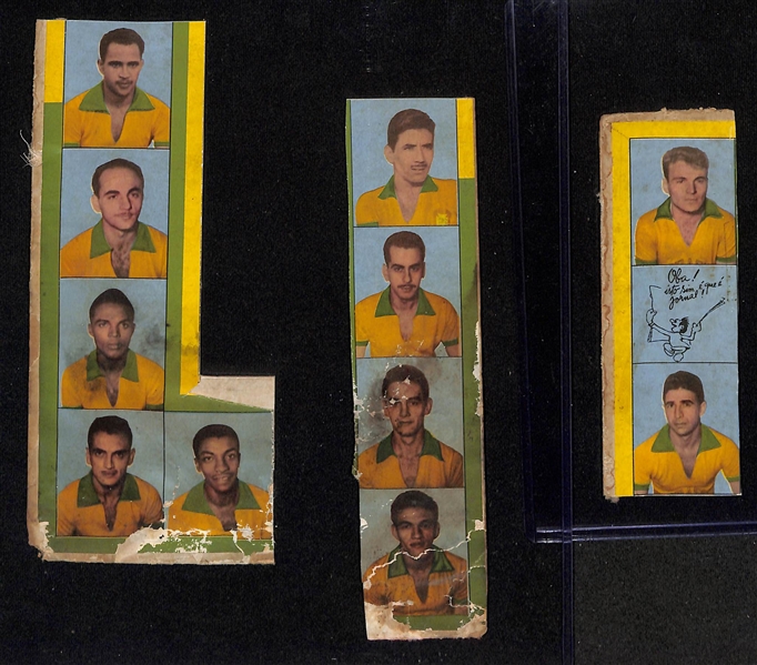 Very Rare - 1958 Pele Rookie Year World Cup Card & Team Card (A Gazeta Esportiva Campeao Mundial Album) - All 24 Subjects & the Team Card with Pele