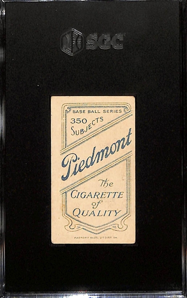 1910 T206 Roger Bresnahan (With Bat) w. Piedmont Cigarettes (350 Subjects, Factory No. 25) Back Graded SGC 3