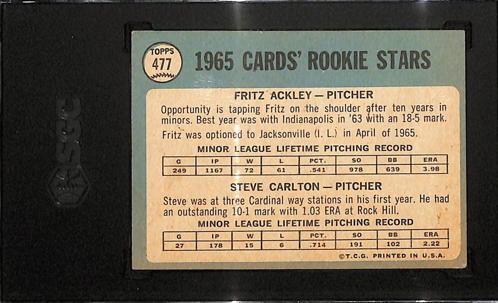 1965 Topps Steve Carlton Rookie Card #477 Graded SGC 4