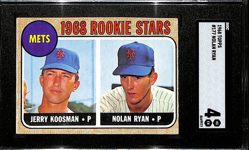 1968 Topps Nolan Ryan & Jerry Koosman Rookie Card #177 Graded SGC 4
