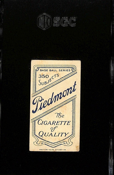 1910 T206 Christy Mathewson (Dark Cap) Piedmont Cigarettes Back - Graded SGC 3