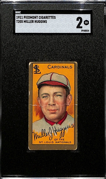 1911 T205 Miller Huggins (HOF) - Piedmont Cigarettes Graded SGC 2