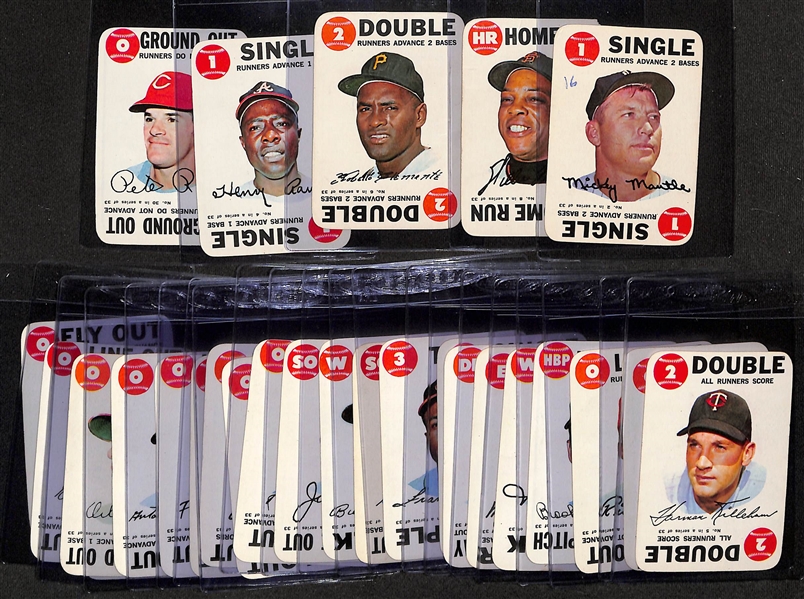 1968 Topps Baseball Game Partial Set (27 of 33) Cards with Mantle, Mays, Clemente, Aaron, Rose, +
