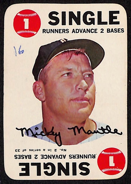 1968 Topps Baseball Game Partial Set (27 of 33) Cards with Mantle, Mays, Clemente, Aaron, Rose, +
