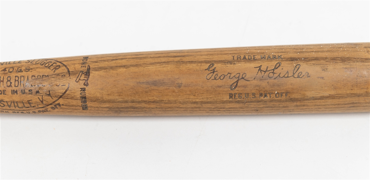 Vintage 1930s Hillerich & Bradsby Co. Bone Rubbed George H Sisler Model 35" Wooden Baseball Bat