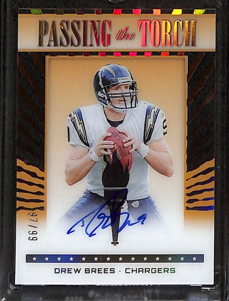 Lot of (2) 2022 Autographed #'d Football Cards w/Drew Brees & HOFer Jerry Rice