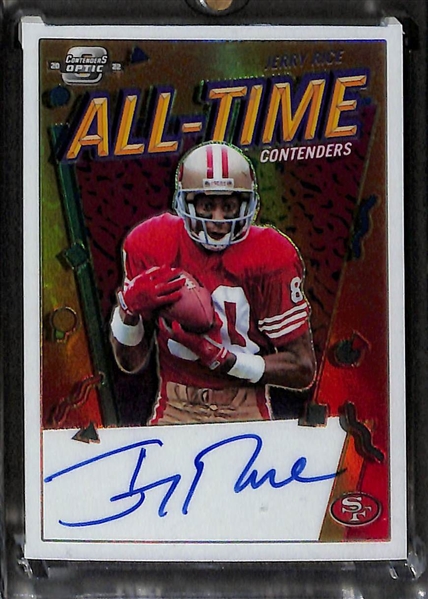 Lot of (2) 2022 Autographed #'d Football Cards w/Drew Brees & HOFer Jerry Rice