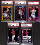 Lot of (5) PSA Graded Basketball and Baseball cards inc. 2007 Manu Ginobili #/99 PSA 9 & Jalen Green #/199 PSA 9