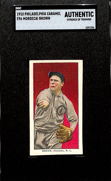 1910 Philadelphia Caramel E96 Mordecai Brown - Graded SGC Authentic (Trimmed)