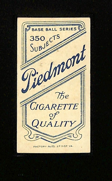 1910 T206 Chief Bender (Portrait) Piedmont Cigarettes Back - Graded SGC 5