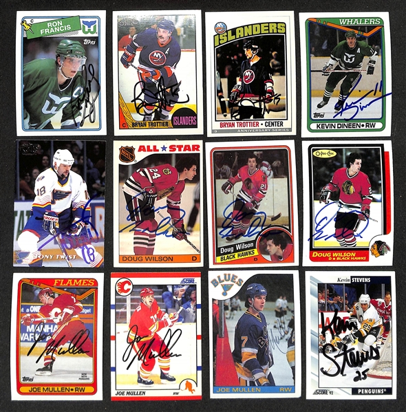 Lot of (350+) Signed Hockey Cards w. Ron Francis, Bryan Trottier and others (JSA Auction Letter)