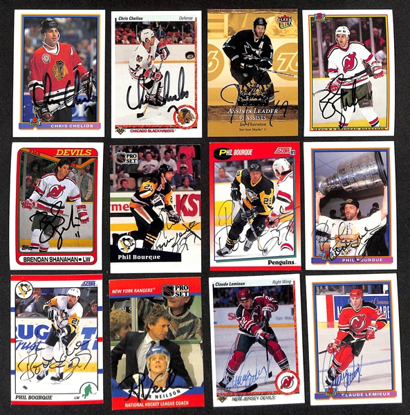 Lot of (350+) Signed Hockey Cards w. Chris Chelios, Joe Thornton, Brendan Shanahan, and others (JSA Auction Letter)