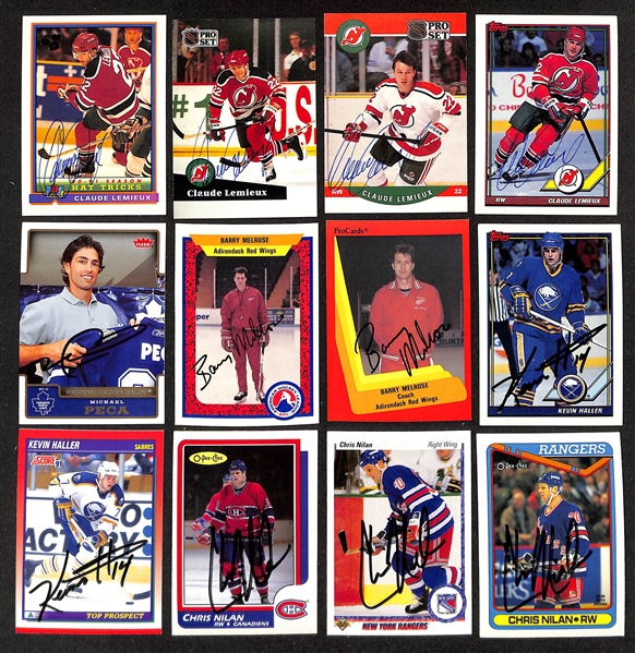 Lot of (350+) Signed Hockey Cards w. Chris Chelios, Joe Thornton, Brendan Shanahan, and others (JSA Auction Letter)