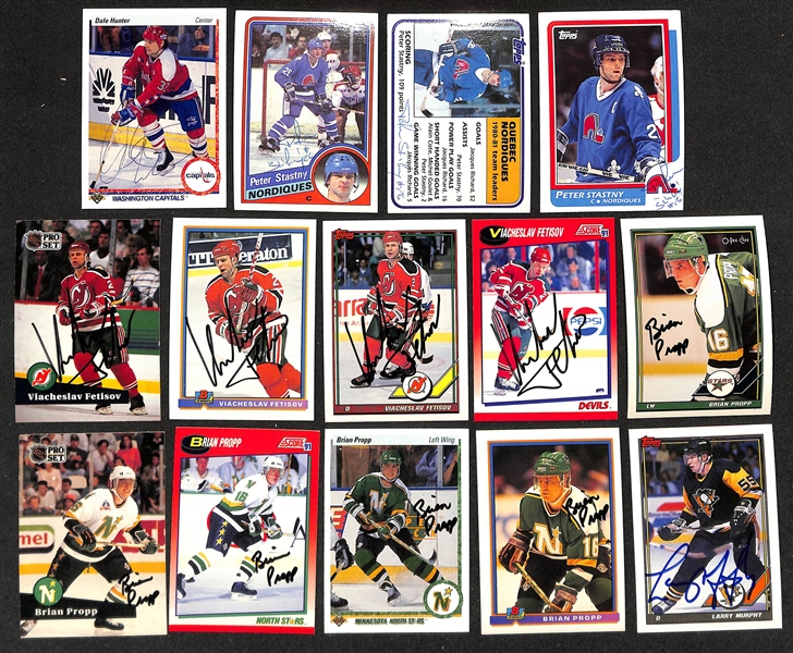 Lot of (350+) Signed Hockey Cards w. Chris Chelios, Joe Thornton, Brendan Shanahan, and others (JSA Auction Letter)