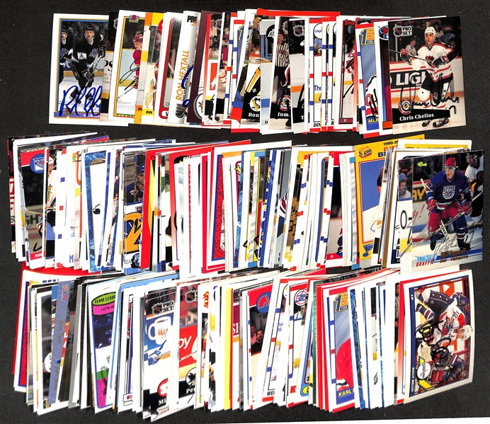 Lot of (300+) Signed Hockey Cards w. Chris Chelios, Martin Brodeur, Niklas Lidstrom, Bob Probert, and others (JSA Auction Letter)