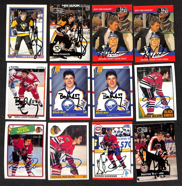 Lot of (300+) Signed Hockey Cards w. Chris Chelios, Martin Brodeur, Niklas Lidstrom, Bob Probert, and others (JSA Auction Letter)