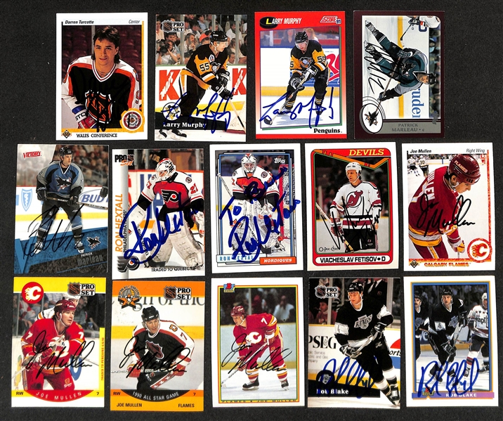 Lot of (300+) Signed Hockey Cards w. Chris Chelios, Martin Brodeur, Niklas Lidstrom, Bob Probert, and others (JSA Auction Letter)