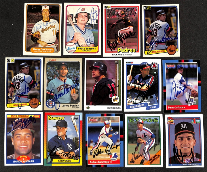 Lot of (250+) Signed Baseball Cards w. Greg Maddux, Andre Dawson, Eddie Murray, Harold Baines, and Others + (JSA Auction Letter)