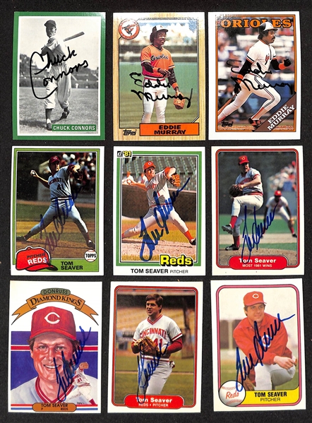 Lot of (250+) Signed Baseball Cards w. Chuck Connors, Eddie Murray, Tom Seaver, and more + (JSA Auction Letter)