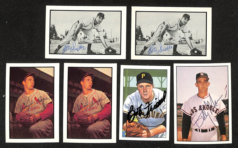 Lot of (30+) Signed Baseball Cards w. Chuck Connors, Duke Snider, Enos Slaughter, Lou Bourdeau, and more (JSA Auction Letter)