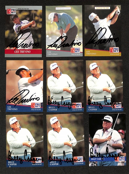 Lot of (145+) Signed Pro Set 1990-1992 PGA Tour Golf Cards W. (4) Lee Trevino, (5) Billy Casper + more (JSA Auction Letter)
