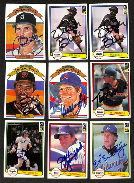 Lot of (114) Signed 1982 Donruss Baseball Cards w. Eddie Murray, Fergie Jenkins + more (JSA Auction Letter)