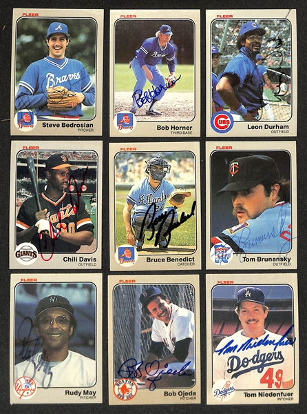Lot of (297) Signed 1983 Fleer Baseball Cards w. (2) Eddie Murray, Paul Molitor, Gaylord Perry + more (JSA Auction Letter). 