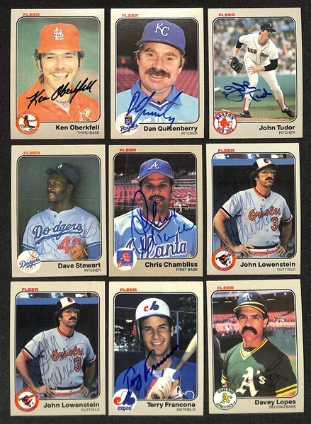 Lot of (297) Signed 1983 Fleer Baseball Cards w. (2) Eddie Murray, Paul Molitor, Gaylord Perry + more (JSA Auction Letter). 