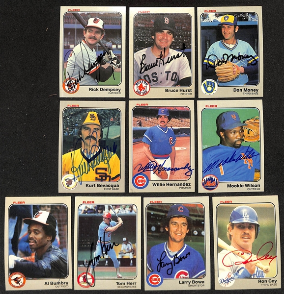 Lot of (297) Signed 1983 Fleer Baseball Cards w. (2) Eddie Murray, Paul Molitor, Gaylord Perry + more (JSA Auction Letter). 