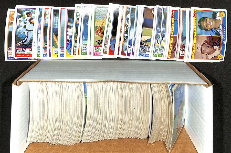Lot of (390) Signed 1983 Topps Baseball Cards w. (2) Tony Perez, Andre Dawson + more (JSA Auction Letter) 