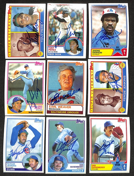 Lot of (390) Signed 1983 Topps Baseball Cards w. (2) Tony Perez, Andre Dawson + more (JSA Auction Letter) 