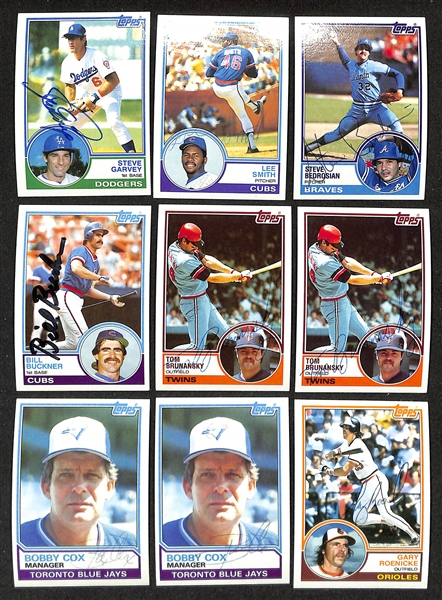 Lot of (390) Signed 1983 Topps Baseball Cards w. (2) Tony Perez, Andre Dawson + more (JSA Auction Letter) 