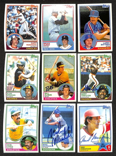 Lot of (390) Signed 1983 Topps Baseball Cards w. (2) Tony Perez, Andre Dawson + more (JSA Auction Letter) 